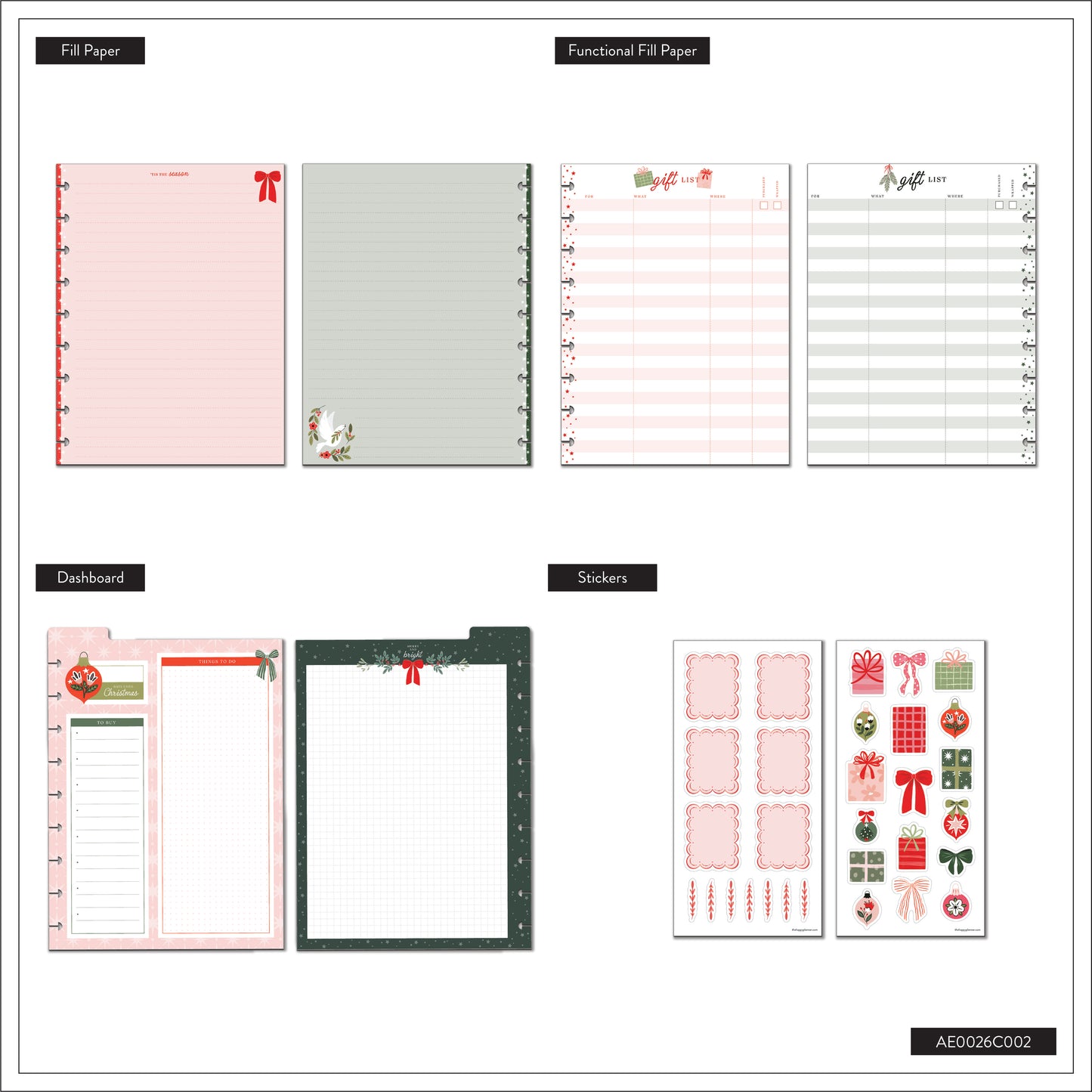 Winter Charm Classic Planner Companion/ Set de Accesorios Festivos Happy Planner Classic