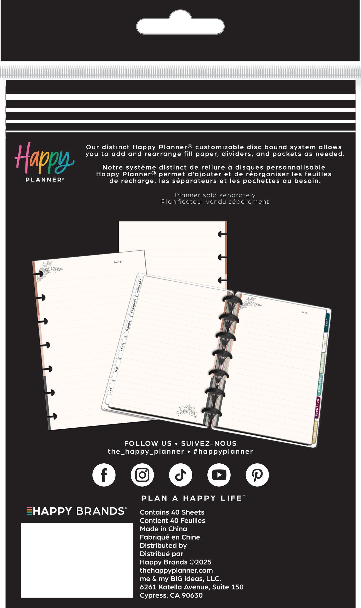 Modern Charm Mini Fill Paper /Papel de Notas Mini Happy Planner