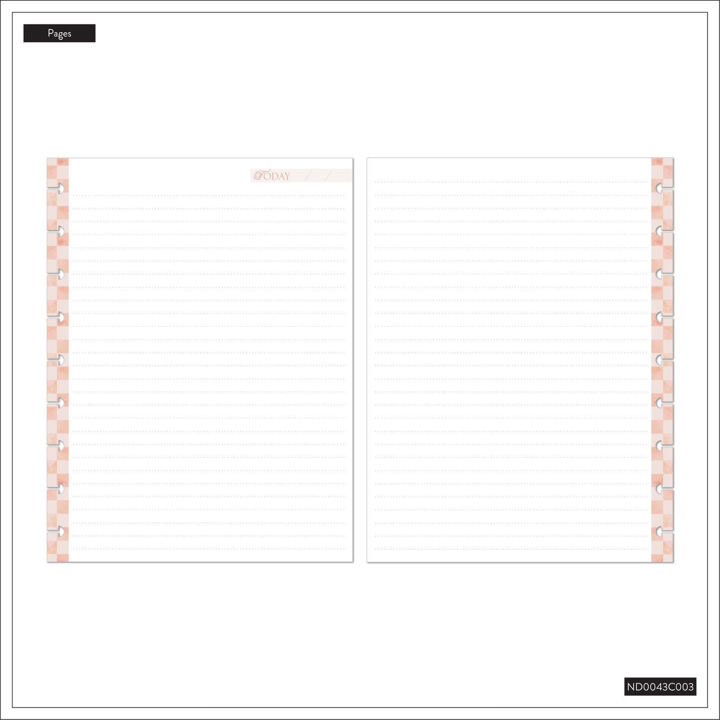 Textured Canvas Happy Planner Classic Notebook – 60 Hojas Dotted Lined