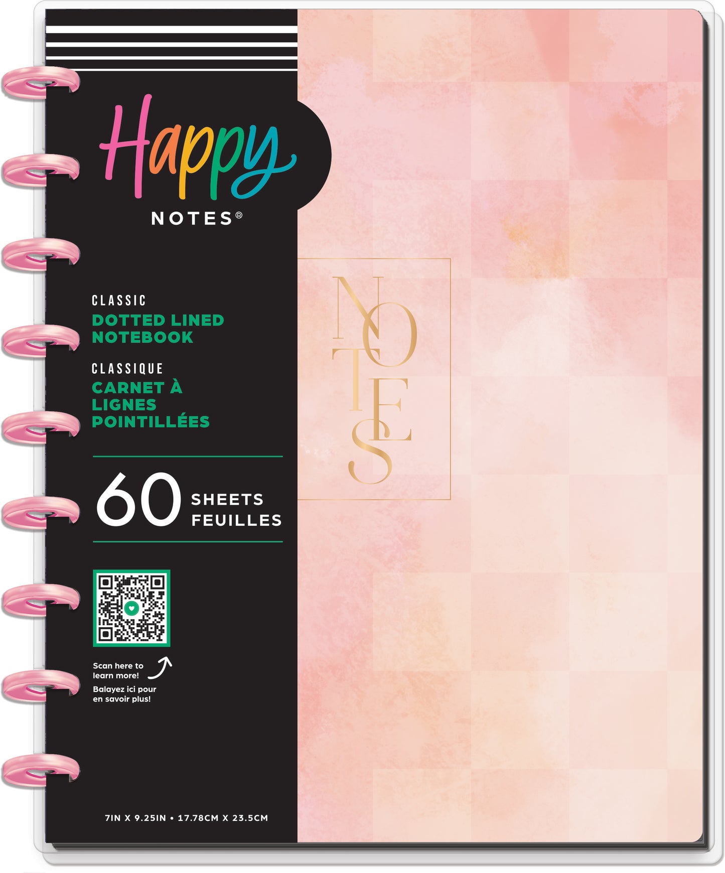 Textured Canvas Happy Planner Classic Notebook – 60 Hojas Dotted Lined