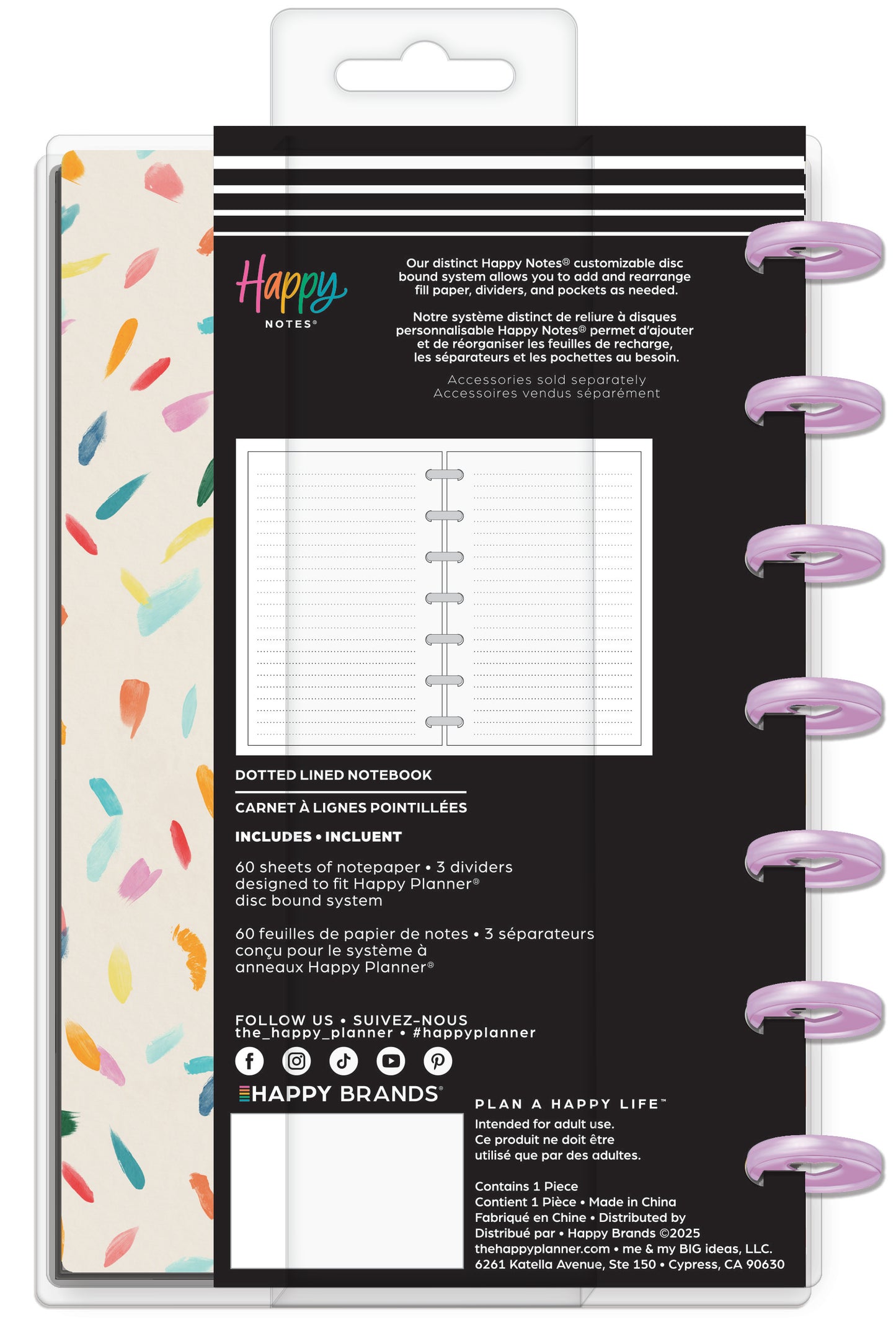 Floral Energy Happy Planner Mini Notebook – 60 Hojas Dotted Lined