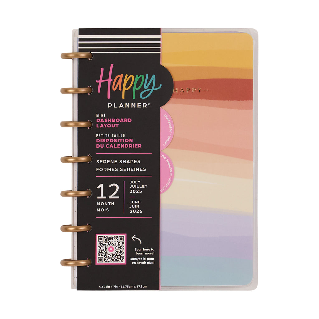 Serene Shapes Planner Dashboard Mini 12 Meses