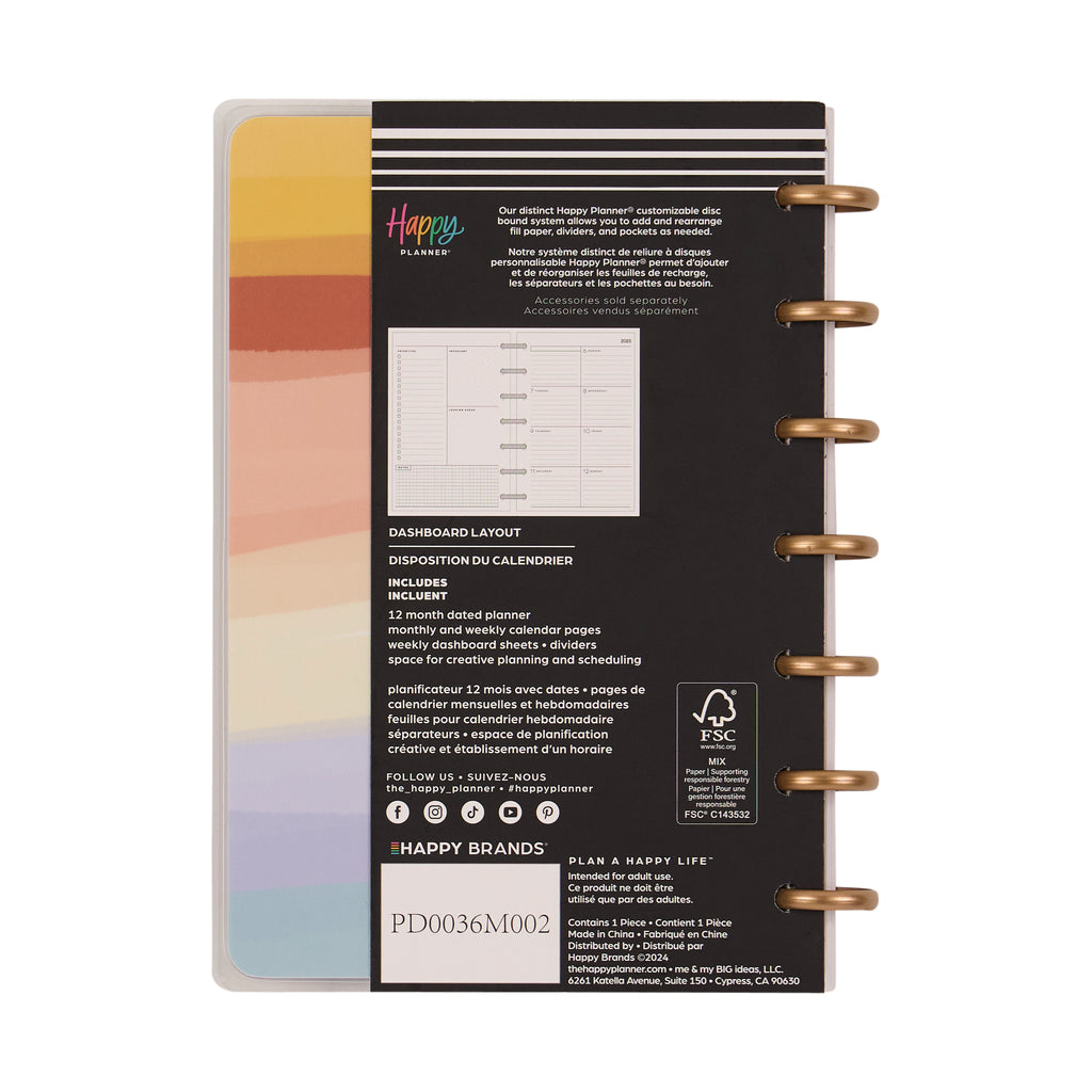 Serene Shapes Planner Dashboard Mini 12 Meses