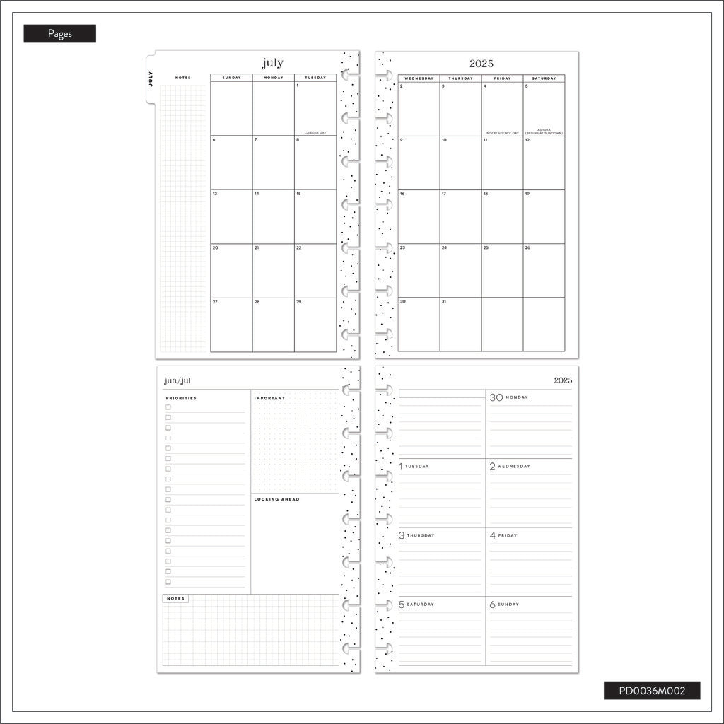 Serene Shapes Planner Dashboard Mini 12 Meses