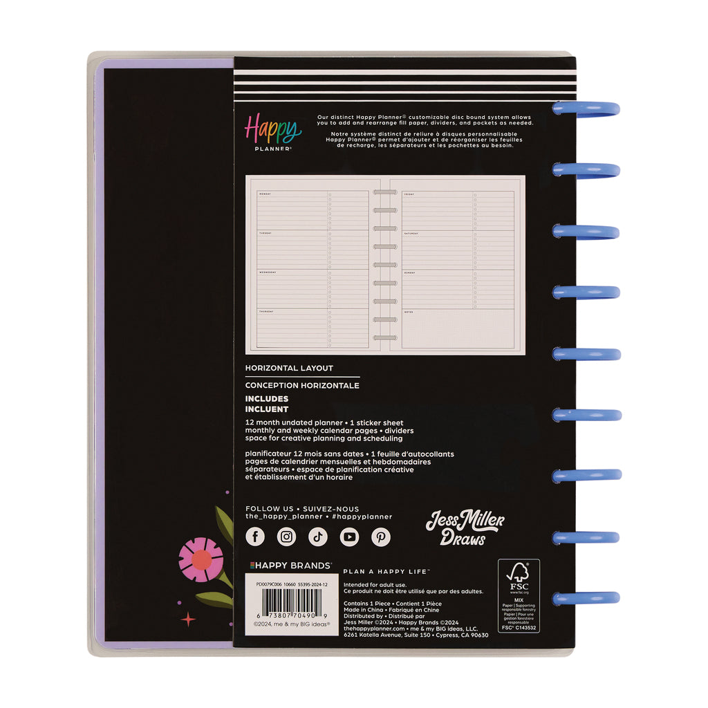 Mystic Blooms Classic Planner Horizontal 12 Meses sin Fecha