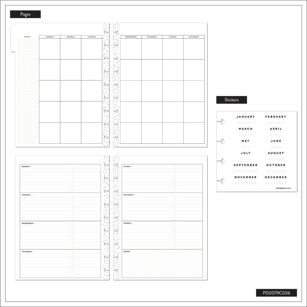 Mystic Blooms Classic Planner Horizontal 12 Meses sin Fecha