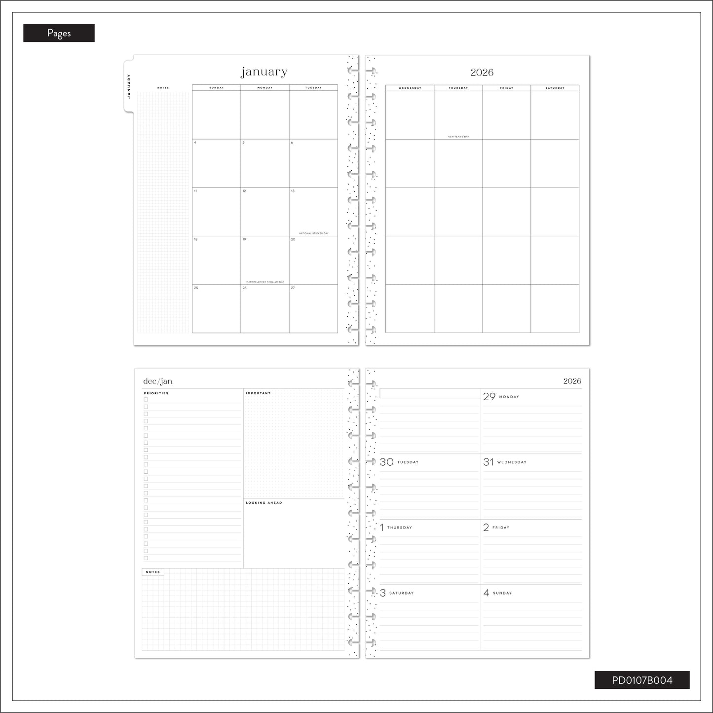 Heritage Charm Happy Planner Classic 12 Meses Fechado 2026 – Horizontal