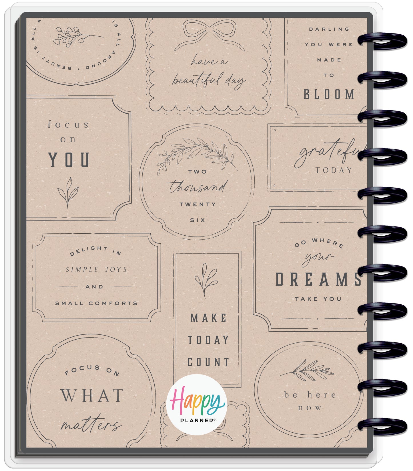 Heritage Charm Happy Planner Classic 12 Meses Fechado 2026 – Horizontal