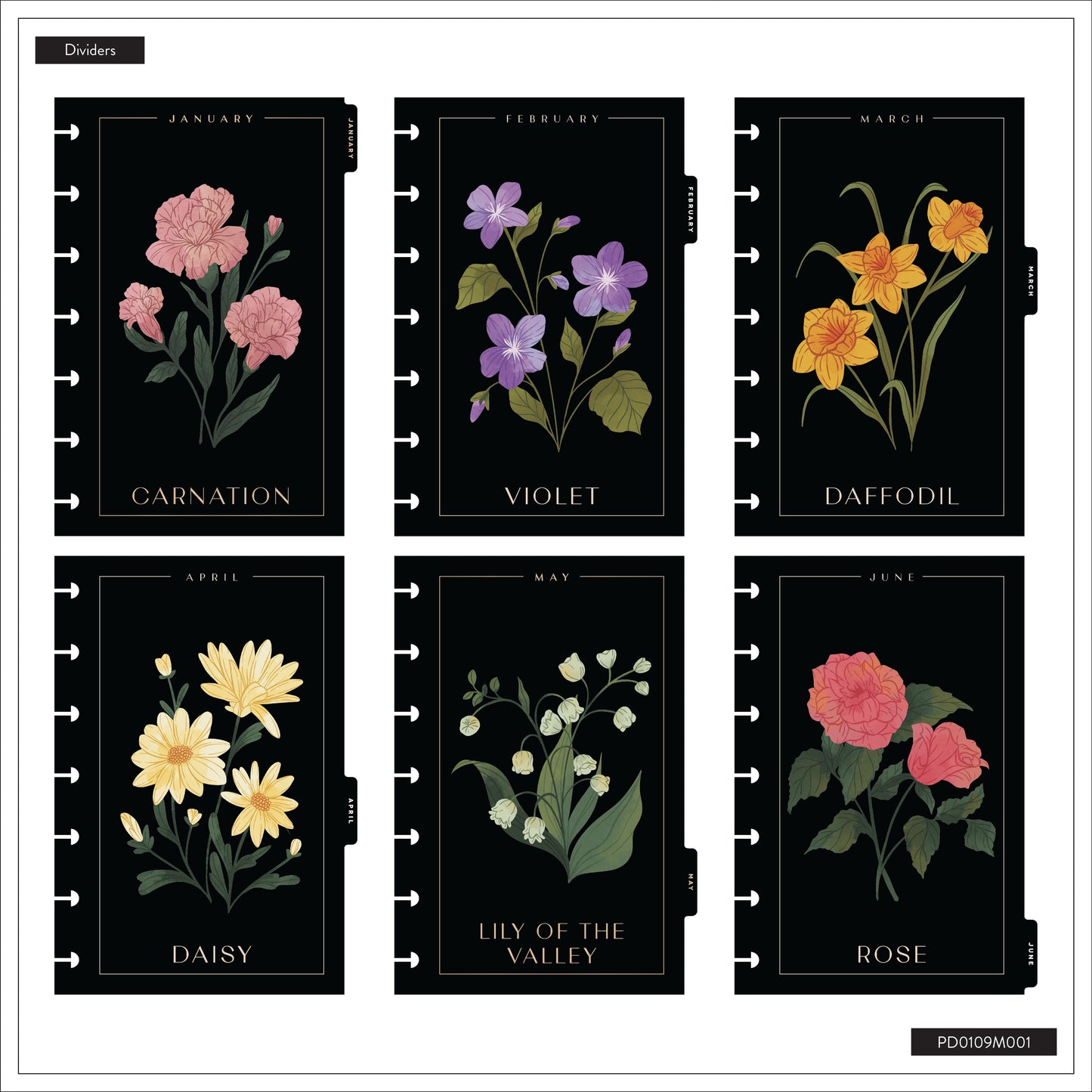 Dark Garden Happy Planner Mini 12 Meses Fechado 2026 – Dashboard