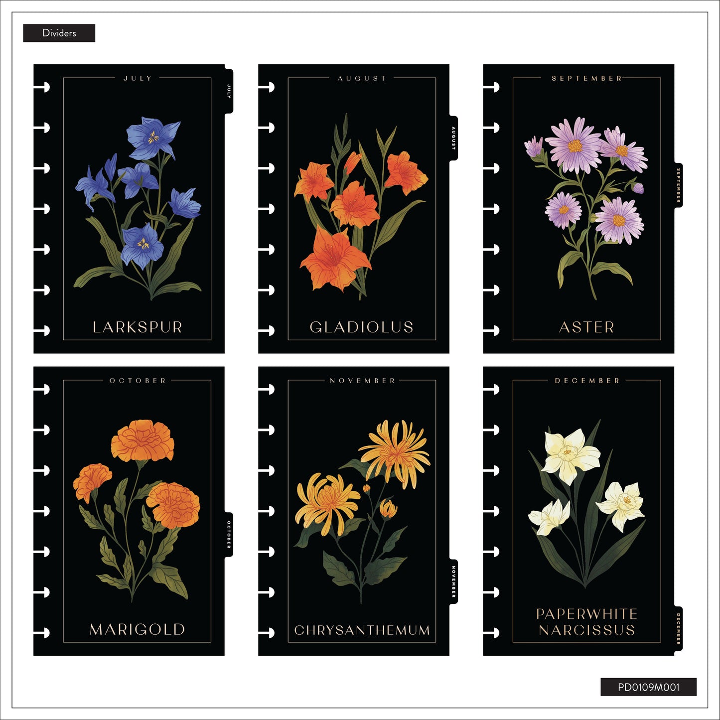 Dark Garden Happy Planner Mini 12 Meses Fechado 2026 – Dashboard