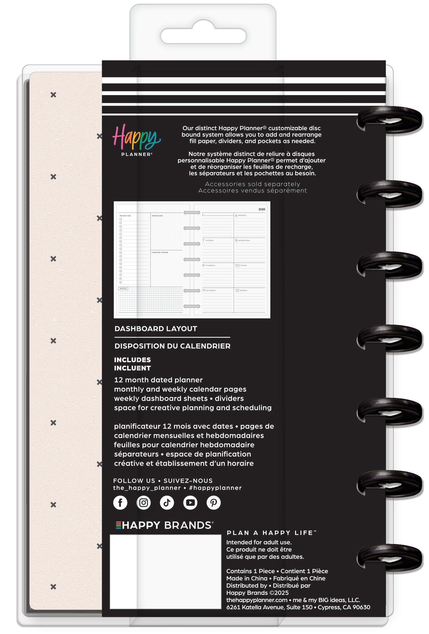 Heritage Charm Happy Planner Mini 12 Meses Fechado 2026 – Dashboard