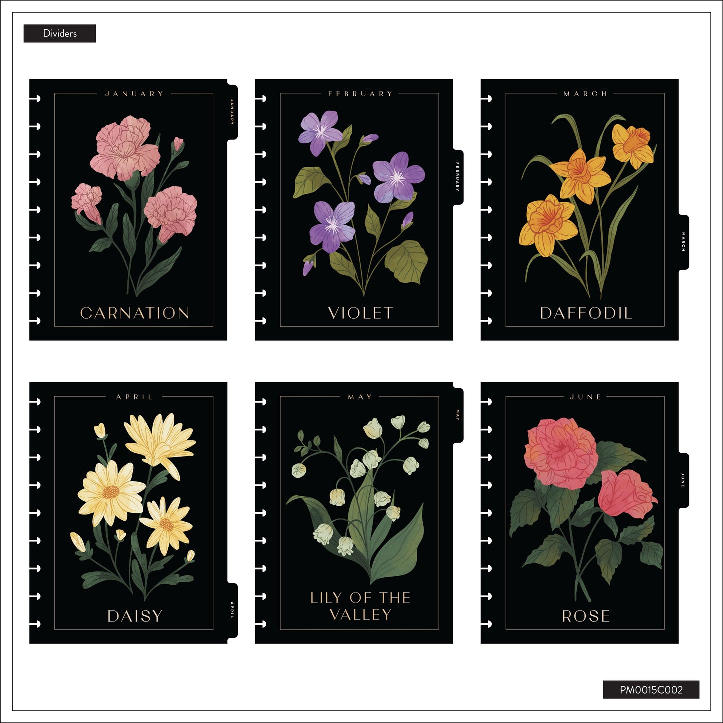 Dark Garden Happy Planner Classic Deluxe 12 Meses Fechado 2026 – Vertical