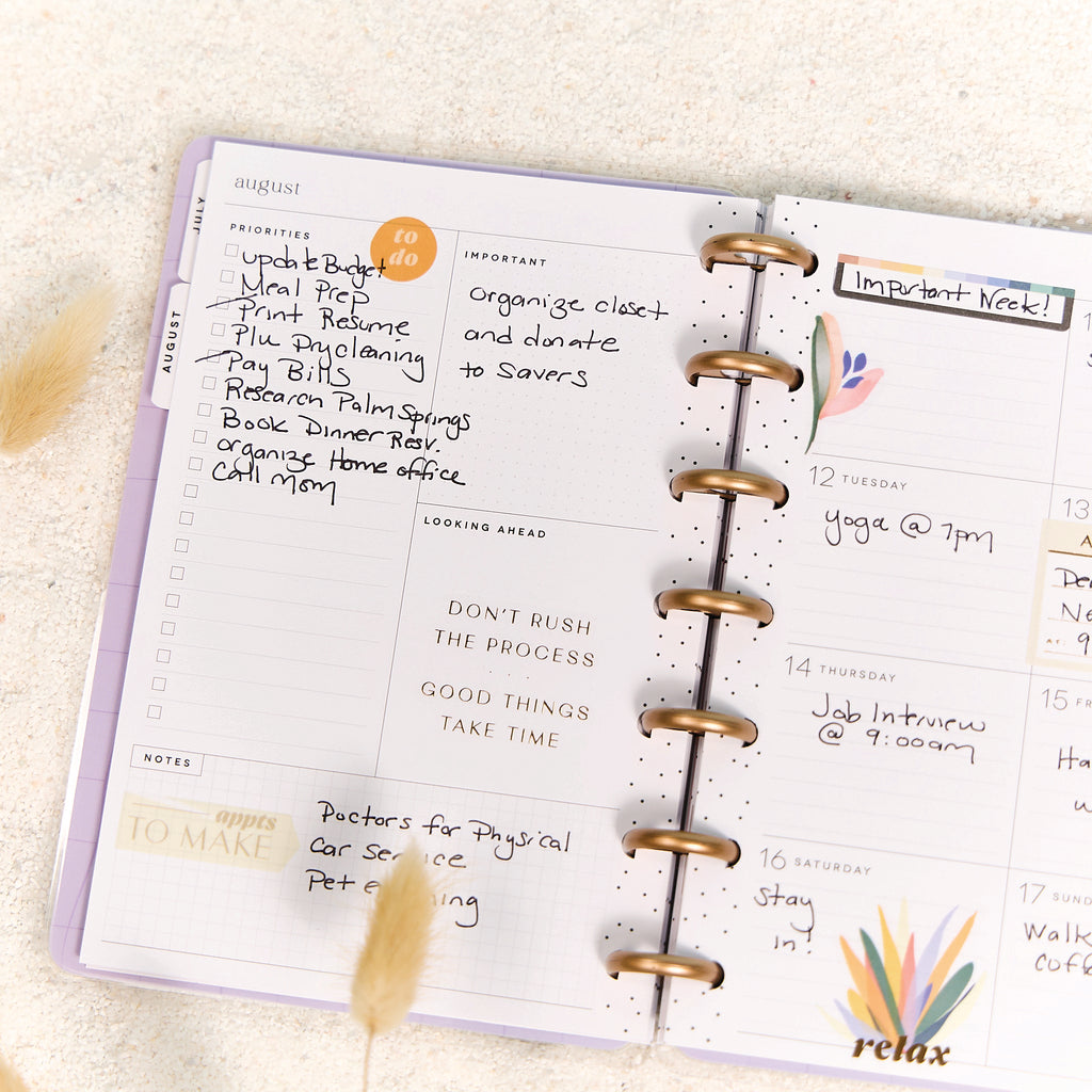 Serene Shapes Planner Dashboard Mini 12 Meses