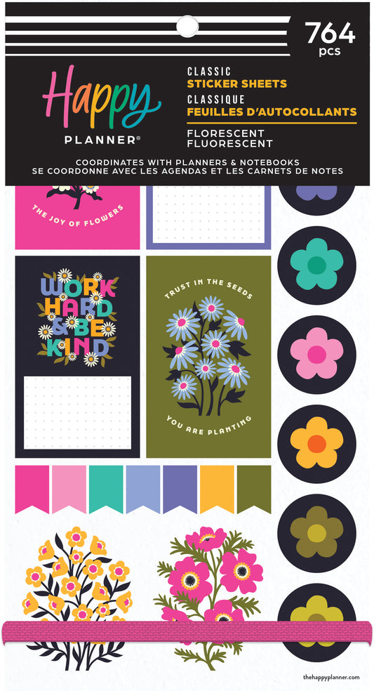 Florescent Florals Classic 30 Sheet Sticker Value Pack