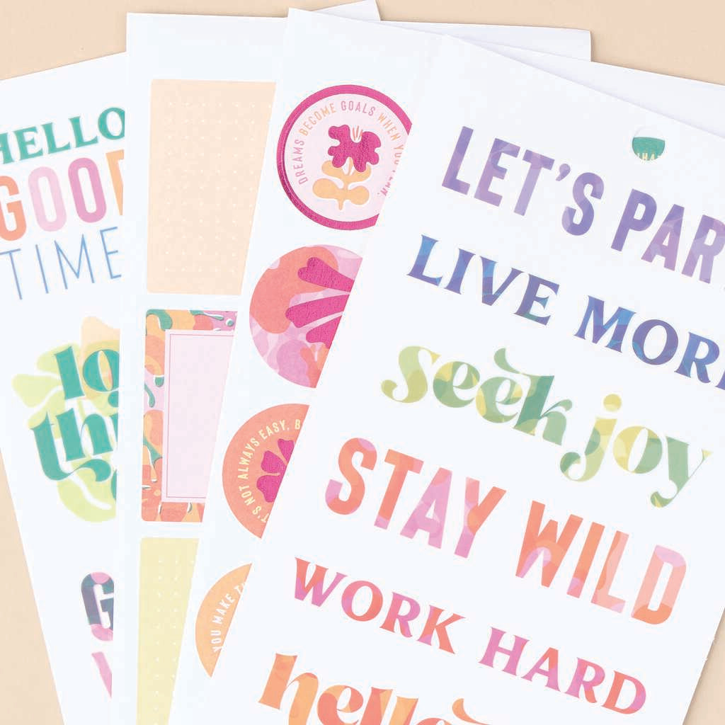 Happy Planner Vivid Tropics Classic 30 Sheet Sticker Value Pack