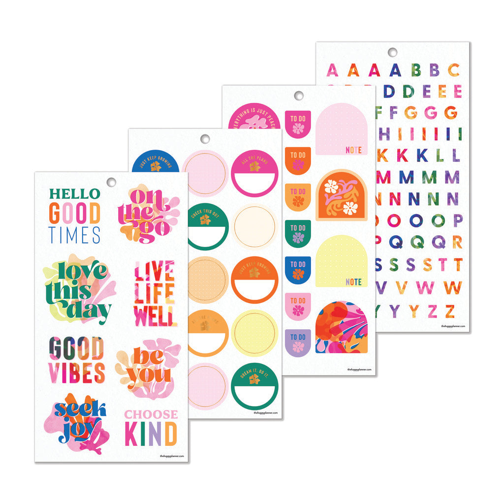 Happy Planner Vivid Tropics Classic 30 Sheet Sticker Value Pack