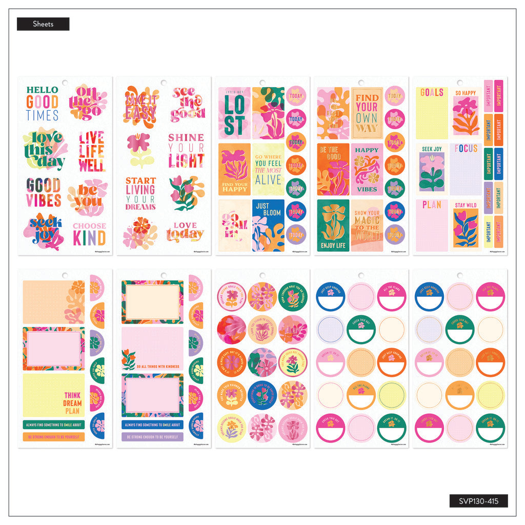 Happy Planner Vivid Tropics Classic 30 Sheet Sticker Value Pack