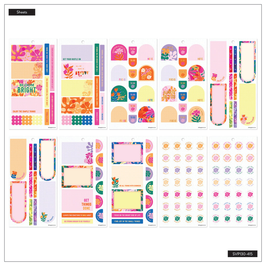 Happy Planner Vivid Tropics Classic 30 Sheet Sticker Value Pack