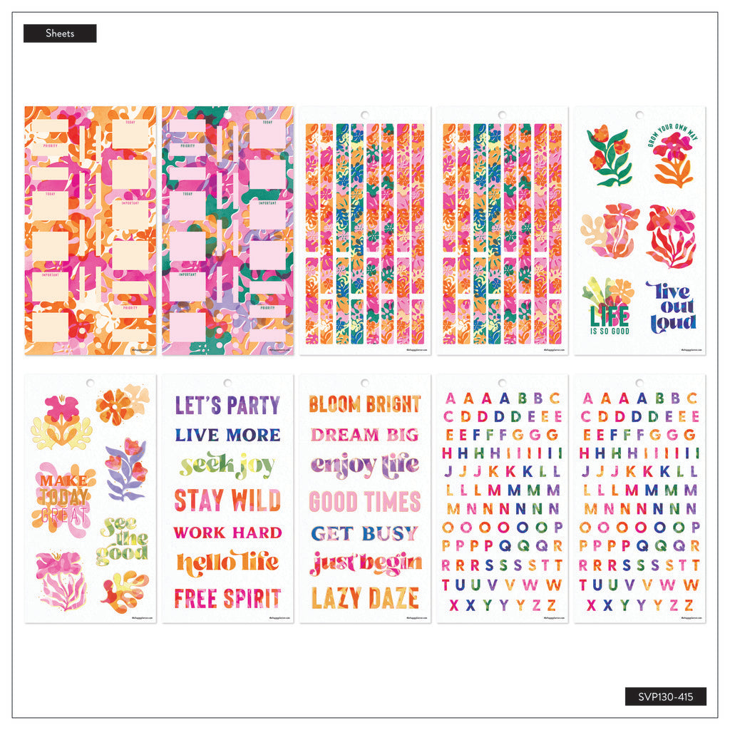 Happy Planner Vivid Tropics Classic 30 Sheet Sticker Value Pack