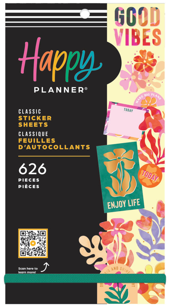 Happy Planner Vivid Tropics Classic 30 Sheet Sticker Value Pack