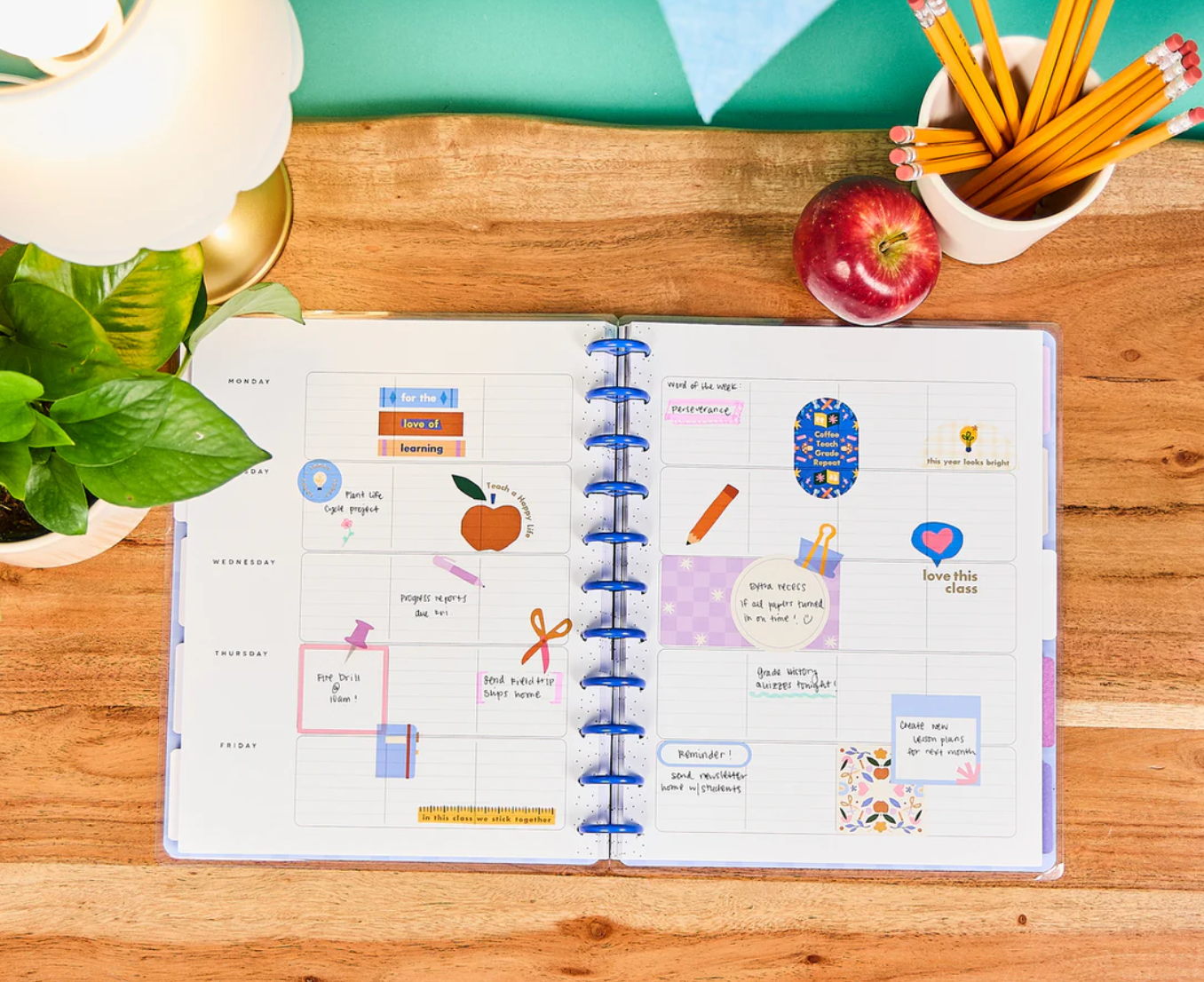 Heart Work Big Teacher Planner - Sin fecha
