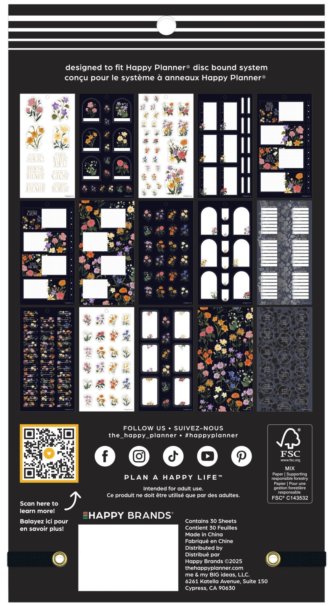 Dark Garden Classic 30 Sheet Sticker Value Pack - Bera Papier