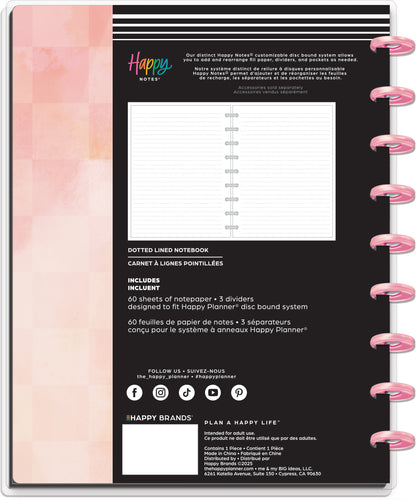 Textured Canvas Happy Planner Classic Notebook – 60 Hojas Dotted Lined