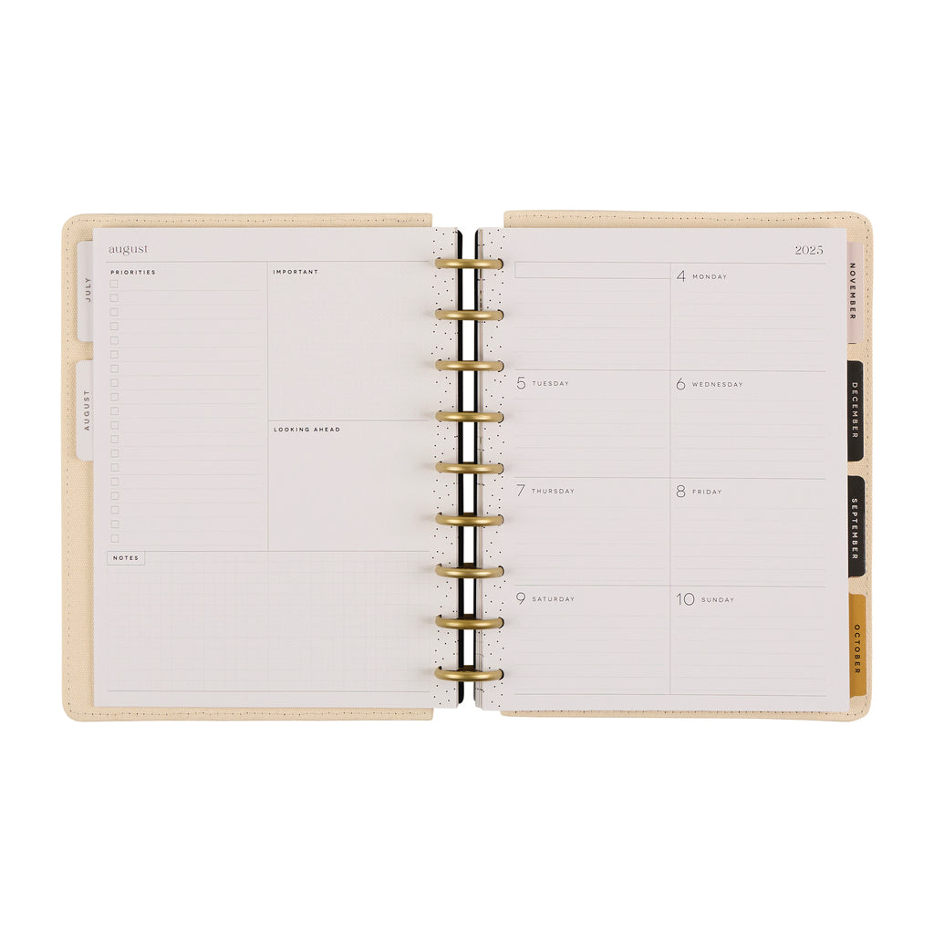 Mod Sketches Fabric with Chenille Embroidery Classic Planner Dashboard 12 Meses