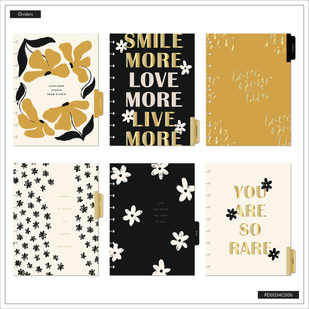 Mod Sketches Fabric with Chenille Embroidery Classic Planner Dashboard 12 Meses