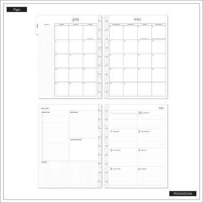 Mod Sketches Fabric with Chenille Embroidery Classic Planner Dashboard 12 Meses