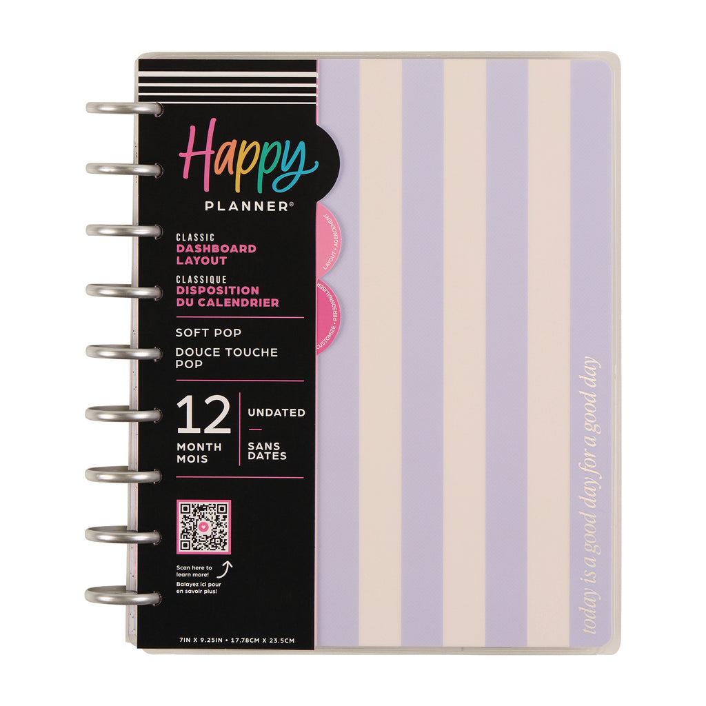 Soft Pop Classic Planner Dashboard 12 Meses sin Fecha