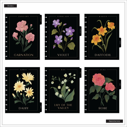 Dark Garden Happy Planner Classic Deluxe 12 Meses Fechado 2026 – Vertical