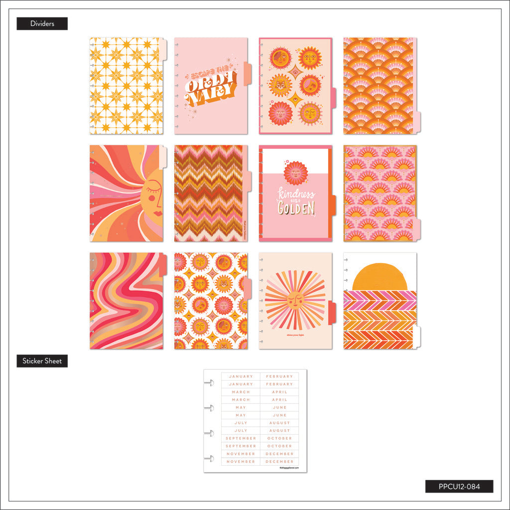 Happy Planner Retro Sunset Classic Planner 12 Meses sin fecha