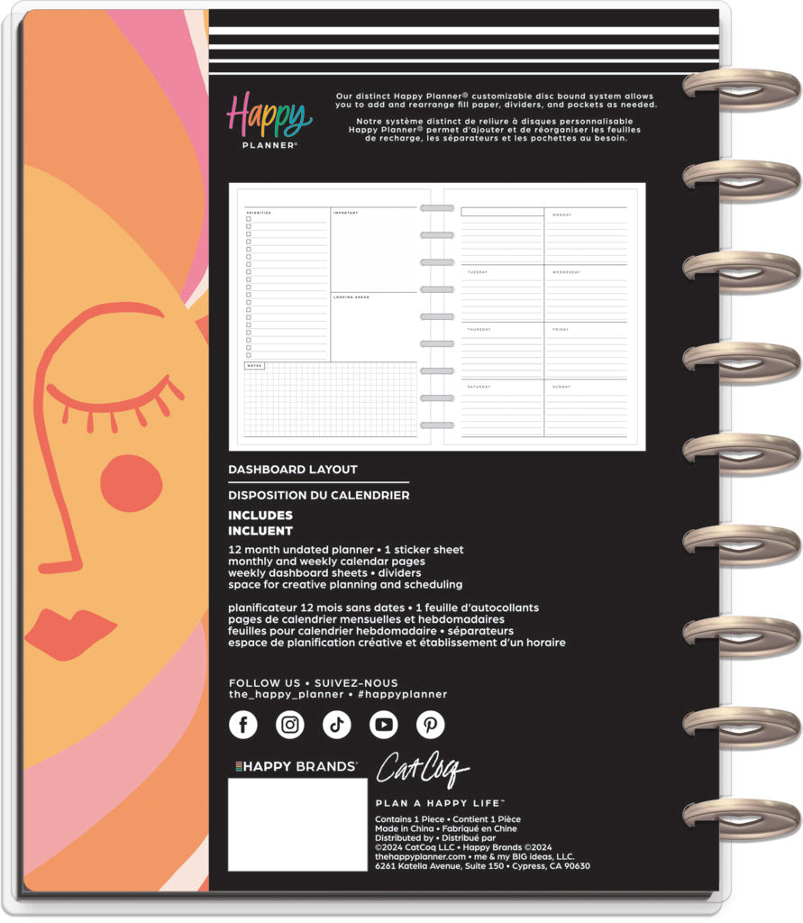 Happy Planner Retro Sunset Classic Planner 12 Meses sin fecha