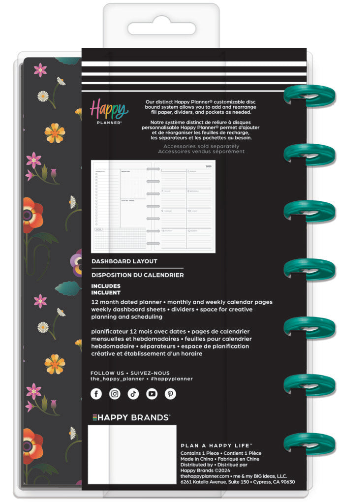 Happy Planner Radiant Garden Mini Planner 12 Meses con Fecha