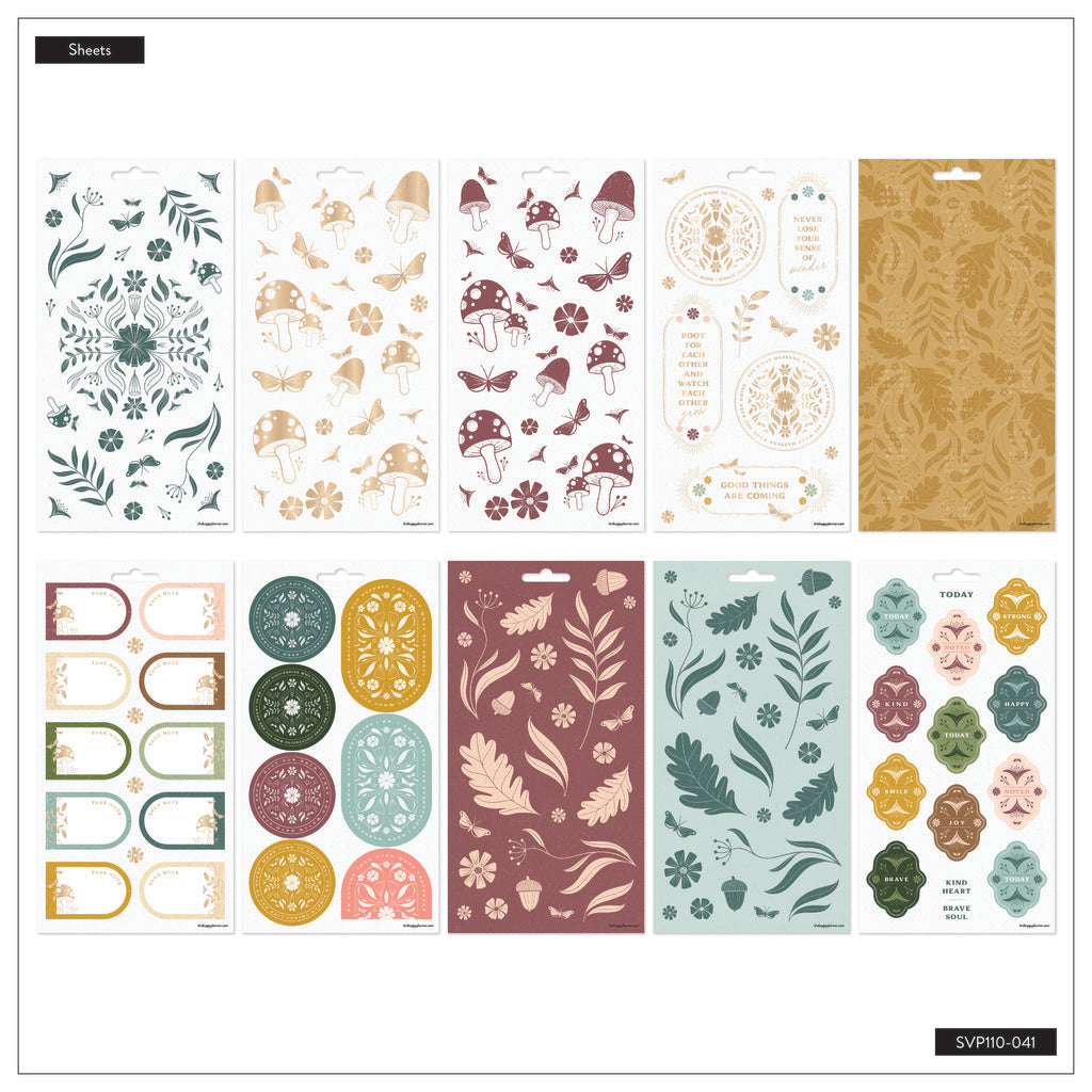 Happy Planner Woodland Whispers 10 Sheet Sticker Value Pack