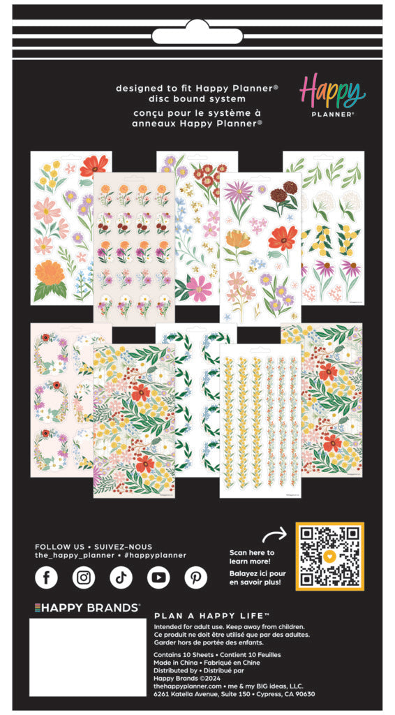 Happy Planner Blooming Bouquet 10 Sheet Sticker Value Pack