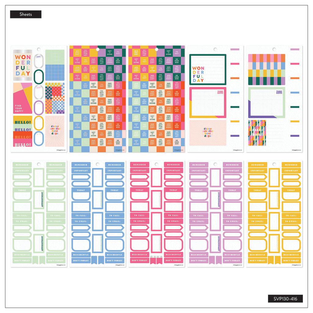 Happy Planner Building Blocks Classic 30 Sheet Sticker Value Pack