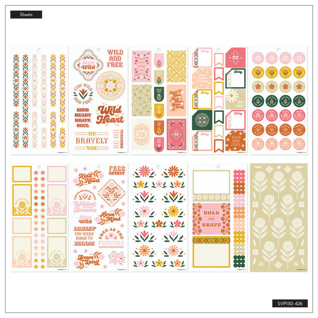 Happy Planner Western Wildflower Classic 30 Sheet Sticker Value Pack