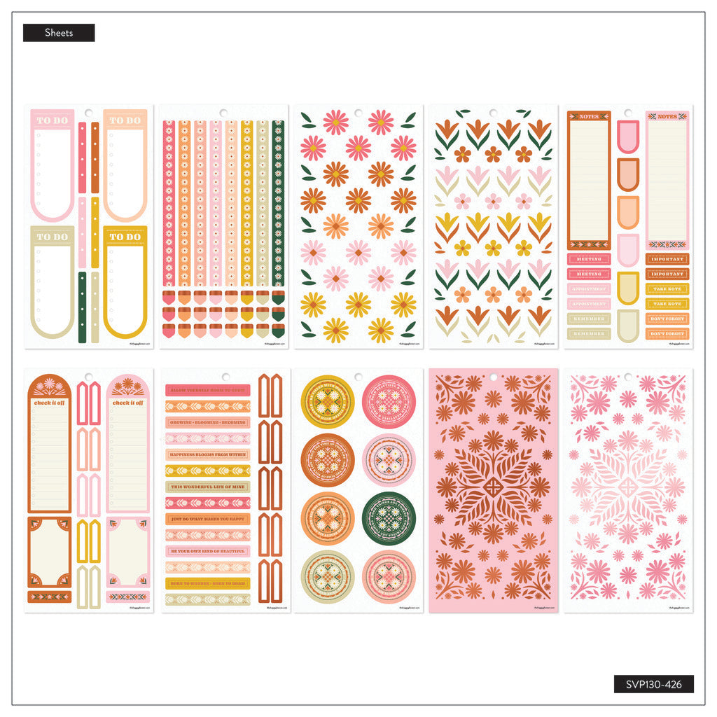 Happy Planner Western Wildflower Classic 30 Sheet Sticker Value Pack