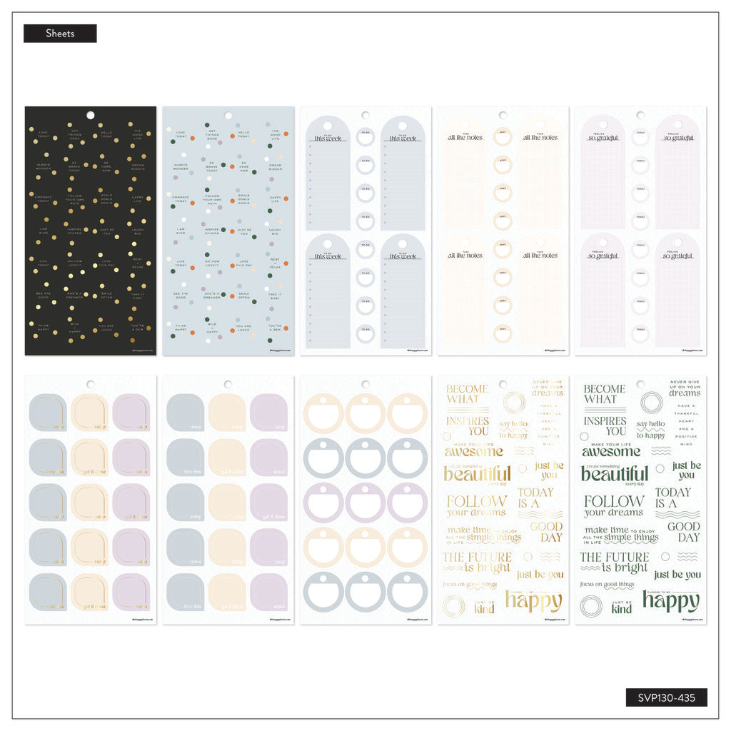 Happy Planner Mauve & Moss Classic 30 Sheet Sticker Value Pack