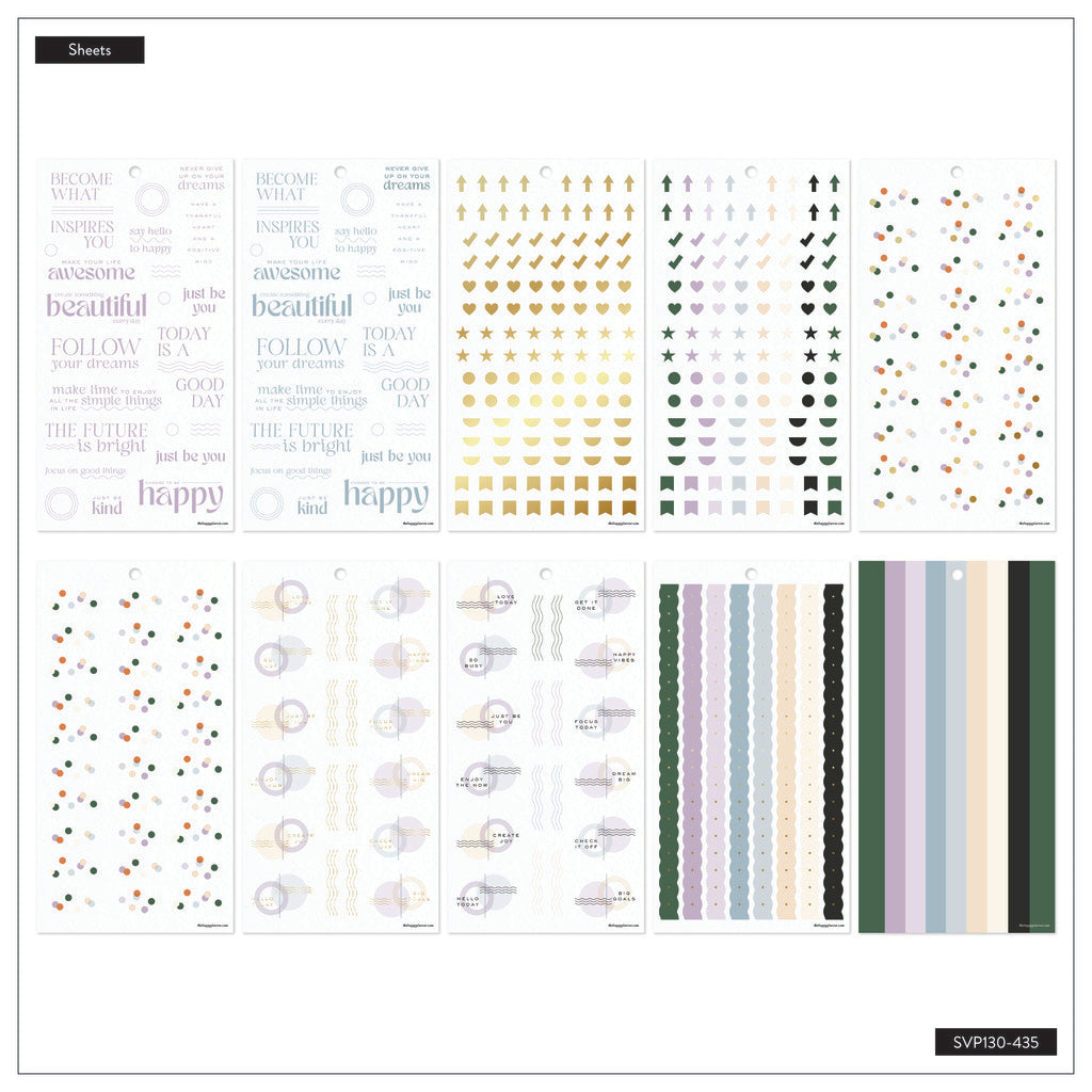 Happy Planner Mauve & Moss Classic 30 Sheet Sticker Value Pack