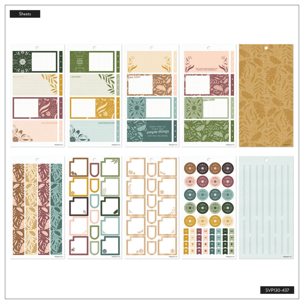 Happy Planner Woodland Whispers Classic 30 Sheet Sticker Value Pack