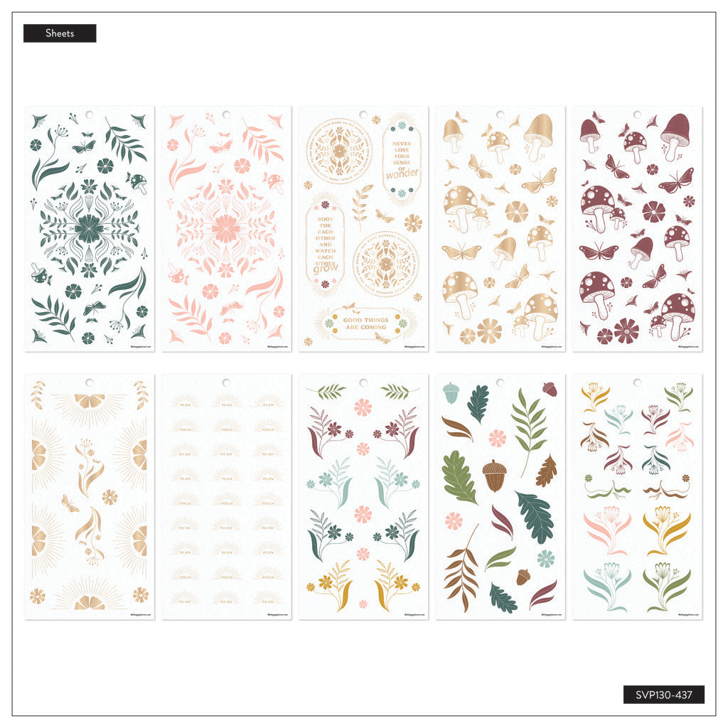 Happy Planner Woodland Whispers Classic 30 Sheet Sticker Value Pack