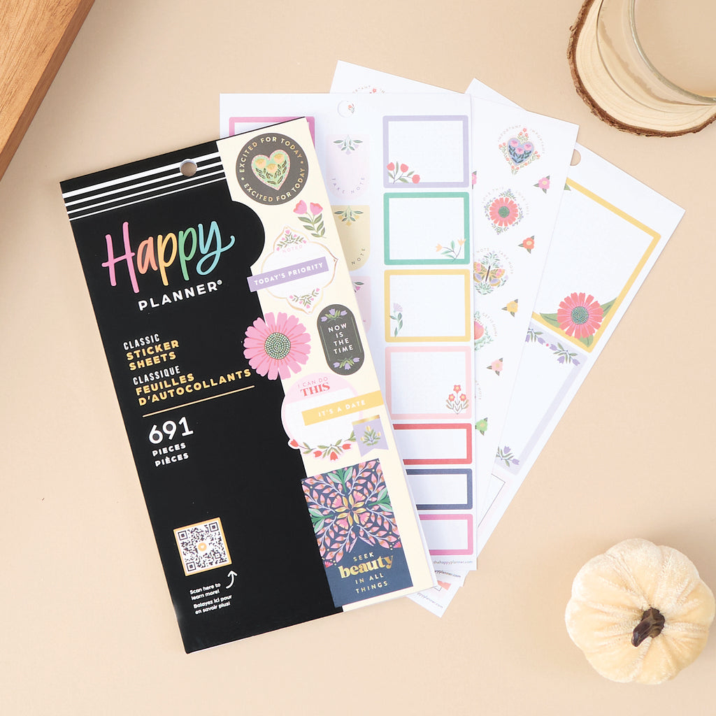 Happy Planner Folk & Flora Classic 30 Sheet Sticker Value Pack