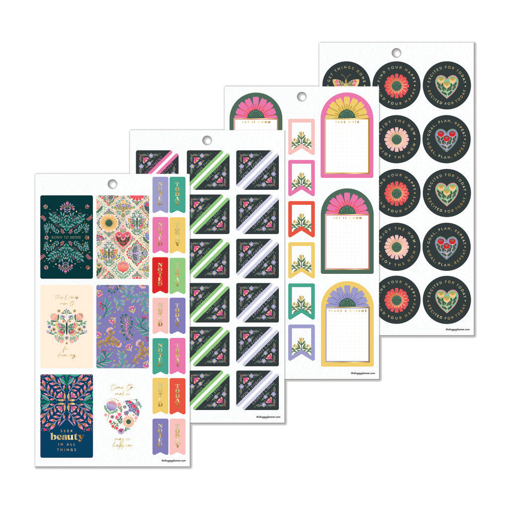 Happy Planner Folk & Flora Classic 30 Sheet Sticker Value Pack