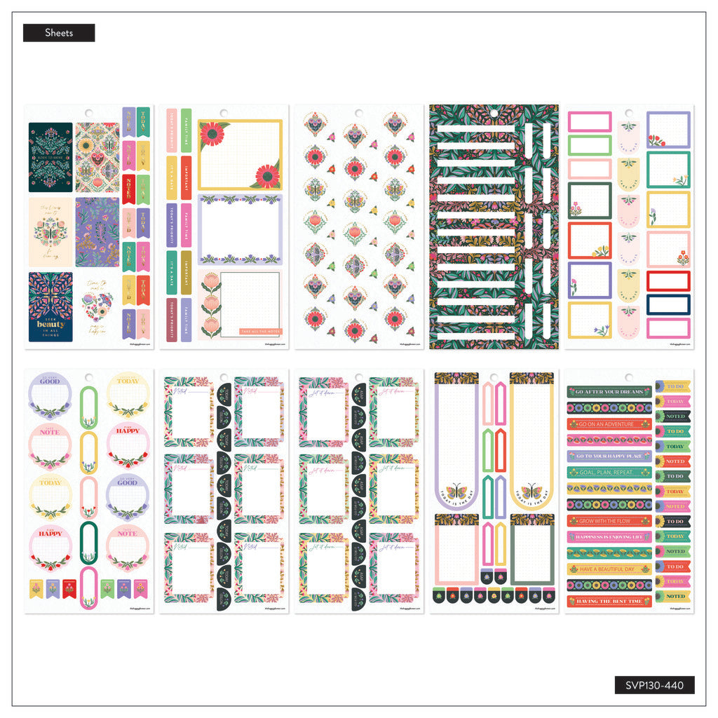 Happy Planner Folk & Flora Classic 30 Sheet Sticker Value Pack