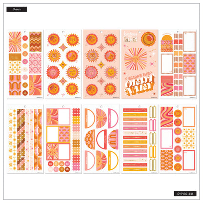 Happy Planner Retro Sunset Design Classic 30 Sheet Sticker Value Pack