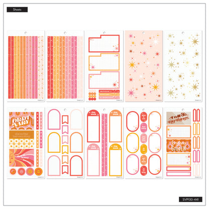 Happy Planner Retro Sunset Design Classic 30 Sheet Sticker Value Pack