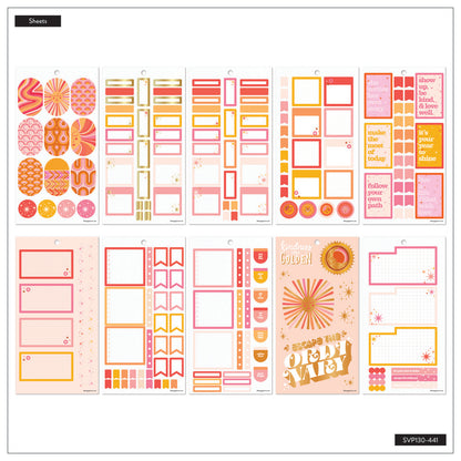 Happy Planner Retro Sunset Design Classic 30 Sheet Sticker Value Pack